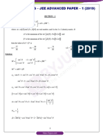 JEE Advanced 2019 Question Paper Maths Paper 1