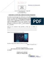 Ejemplo Lleno y Manual Certificacion de Los Servicios de Internet Mensual