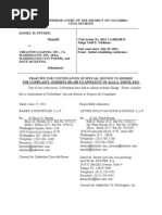 Affidavit Exhibits 101-150 in Motion To Dismiss in Dan Snyder v. Washington City Paper and Dave McKenna