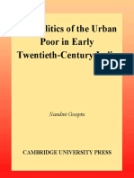 The Politics of the Urban Poor in Early Twentieth-Century India (Nandini Gooptu 2001)