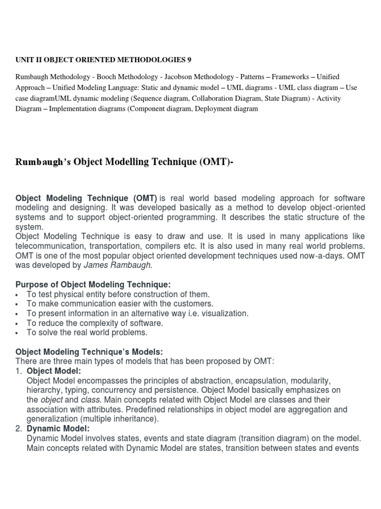 Object Modeling Techniques in OOAD | PDF | Class (Computer Programming ...