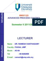 Semester II 2011/2012: Advanced Process Control