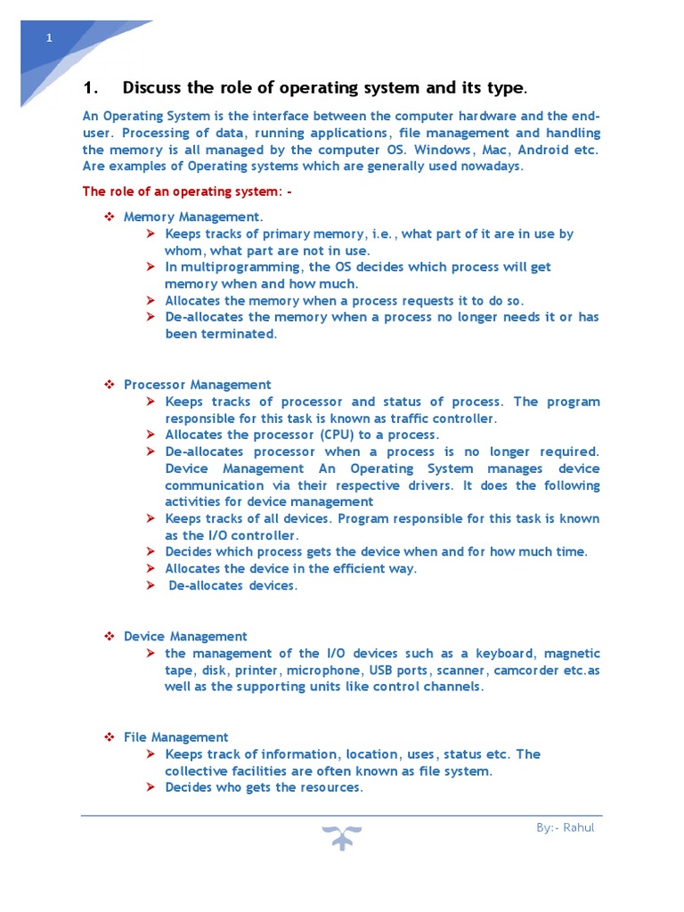 Operating System Notes | PDF | Operating System | Process (Computing)