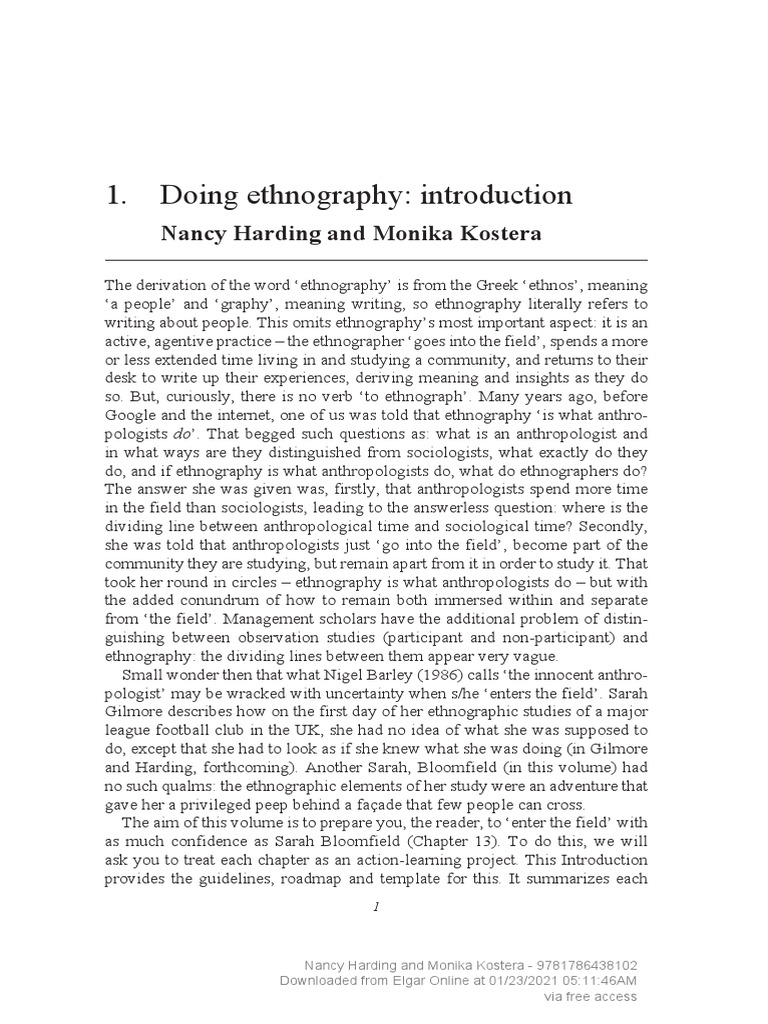 (9781786438096 Organizational Ethnography) Doing Ethnography