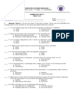 COMPUTER SYSTEMS SERVICING 1 SUMMATIVE TEST