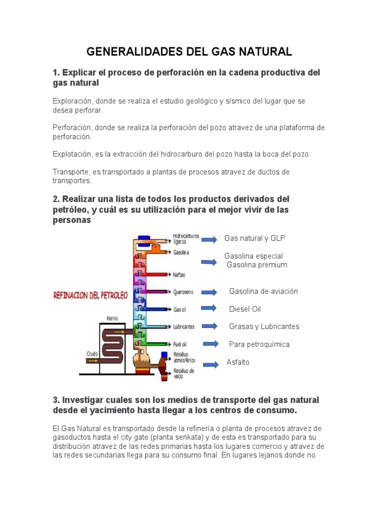 Generalidades Del Gas Natural | PDF | Gas natural | Petróleo