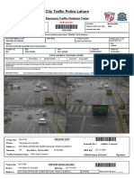 City Traffic Police Lahore: Electronic Traffic Violation Ticket