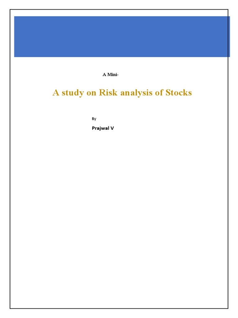 Risk Analysis of Stocks in India | PDF | Capital Asset Pricing Model ...