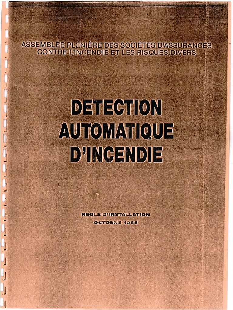 Règle APSAD R7 - 1985-10 - Règle D'installation - Détection Automatique ...