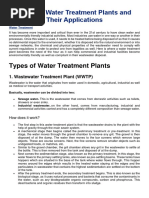 Types of Water Treatment Plants and Their Applications