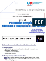 Tema 26. Epidemiología y Prevención de Las E.de Transmisión Aérea y Por Contacto