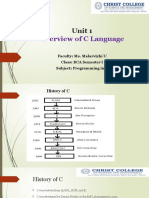 Overview of C Language: Unit 1