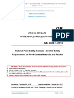 National Food Safety Standard - General Safety Requirements On Food Contact Materials and Articles