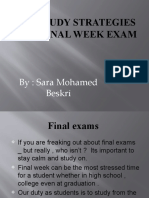 Six Study Strategies For Final Week Exam