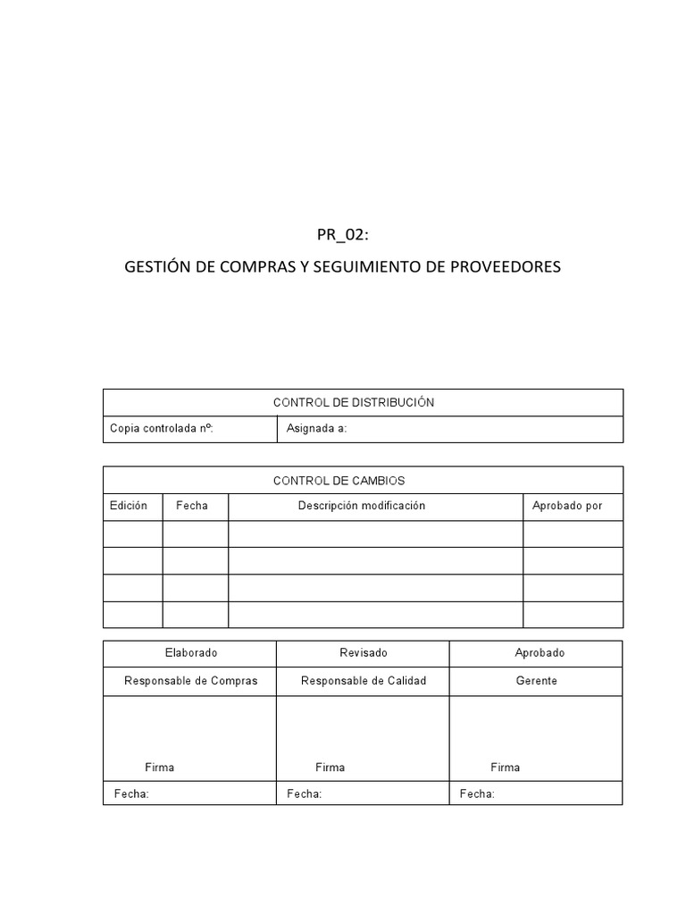 Gestion de Compras y Seguimiento de Proveedores - 2.2 | PDF | Calidad ...