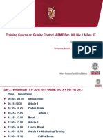 Training Course On Quality Control, ASME Sec. VIII Div.1 & Sec. IX