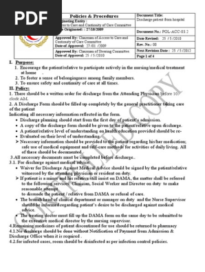 Discharge patient from the hospital