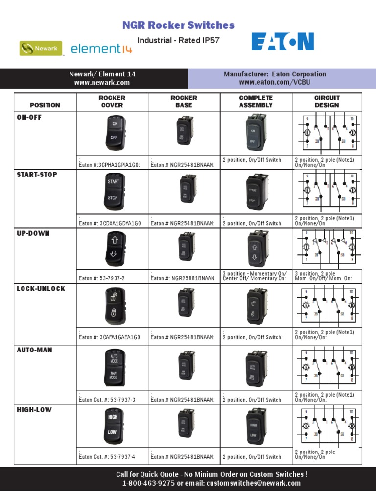 Eaton Rocker Switches Overview | PDF | Switch | Mechanical Engineering