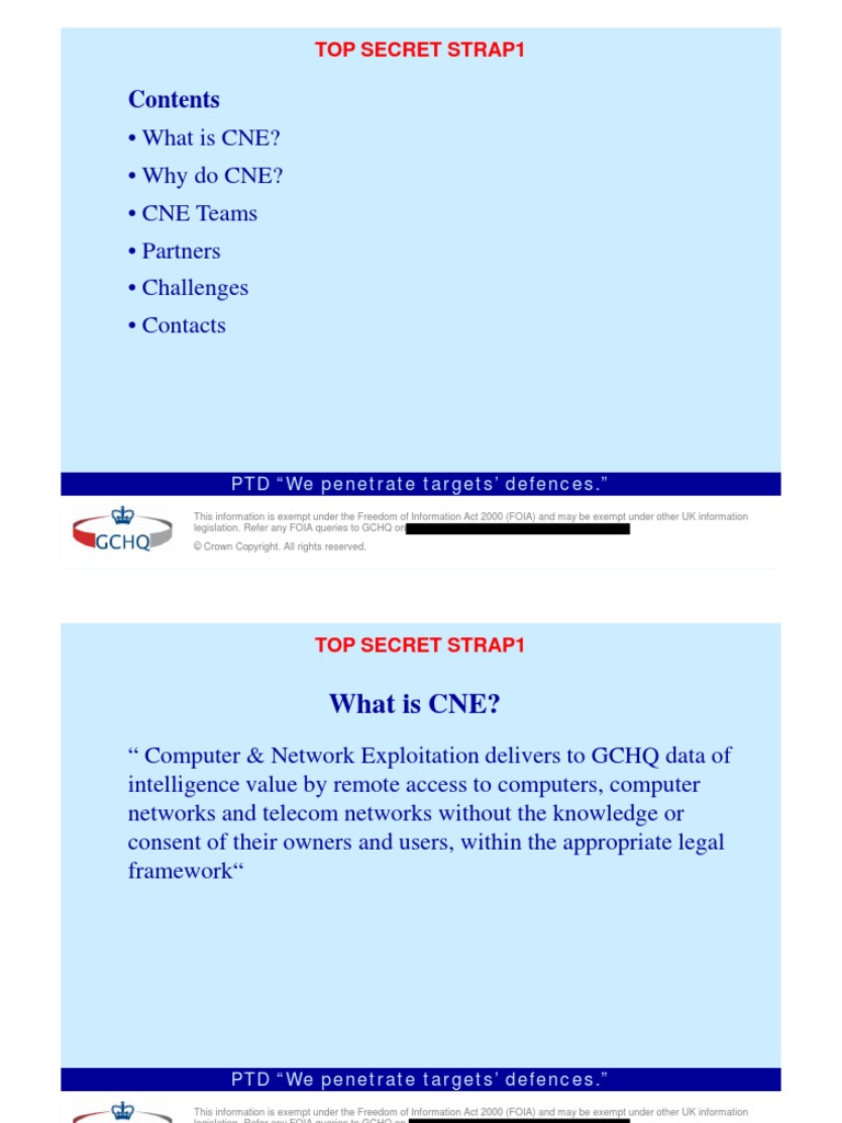 GCHQ Computer Network Exploitation PDF Freedom Of Information Act