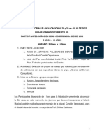 FASE PREPARATORIAS PLAN VACACIONAL 28 y 29 de Julio 2022