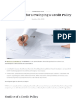 Basic Outline For Developing A Credit Policy