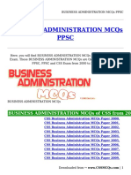 PPSC BUSINESS ADMINISTRATION MCQs