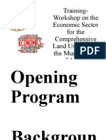 Training-Workshop On The Economic Sector For The Comprehensive