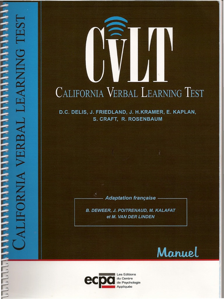 Évaluation de la mémoire épisodique par CVLT | PDF | Mémoire ...
