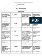 (Grade 6) 5a - Vocabulary List