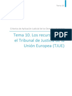 Tema 10. Los Recursos Ante El Tribunal de Justicia de La Unión Europea (Tjue)