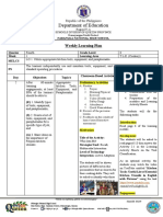 Department of Education: Weekly Learning Plan