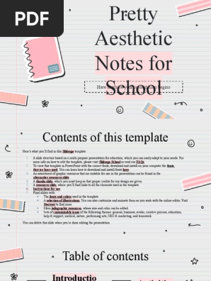 Pretty Aesthetic Notes for School by Slidesgo