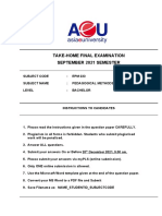 Take-Home Final Examination September 2021 Semester