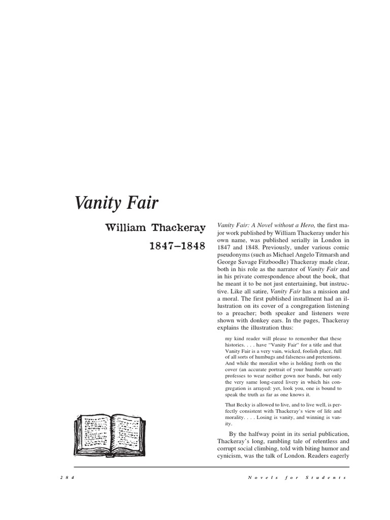 Vanity Fair (In Novels For Students Vol 13) PDF Vanity Fair (Novel)