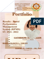 Portfolio Results - Based Performance Management System (RPMS) SY 2021- 2022
