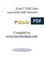 Futa Post Utme Past Questions and Answers: For More Education Gist Check Us On: Facebook: Twitter