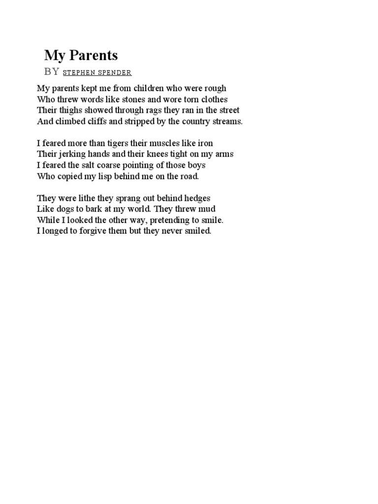My Parents: Stephen Spender | PDF
