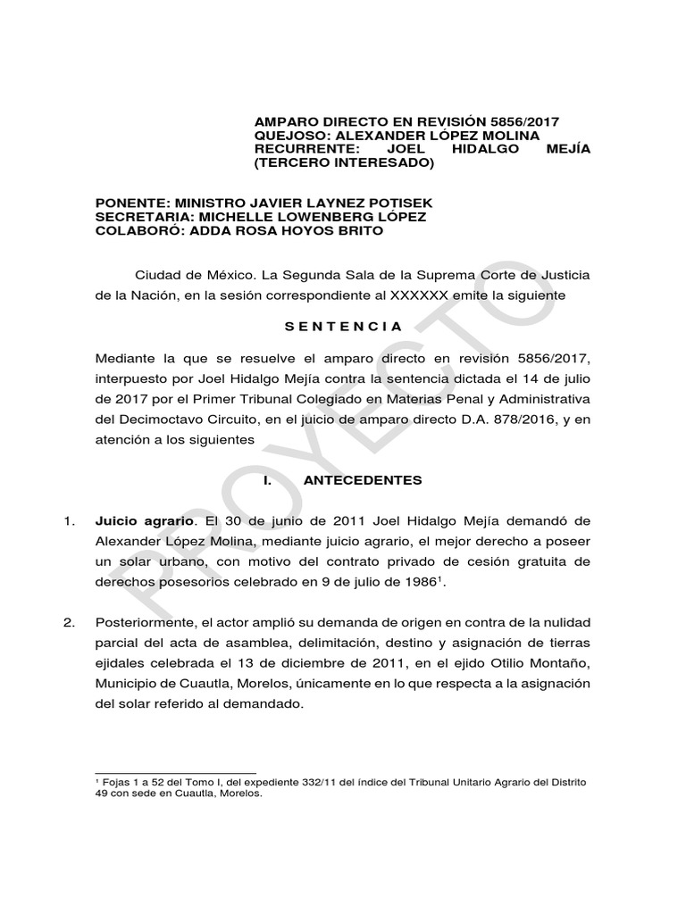 Sentencia Agraria 5 | PDF | Caso de ley | Constitución