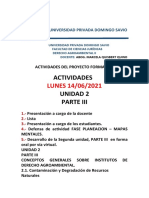 6ta. Clase - Actividades Viernes 11-06-2021 - Universidad Privada Domingo Savio