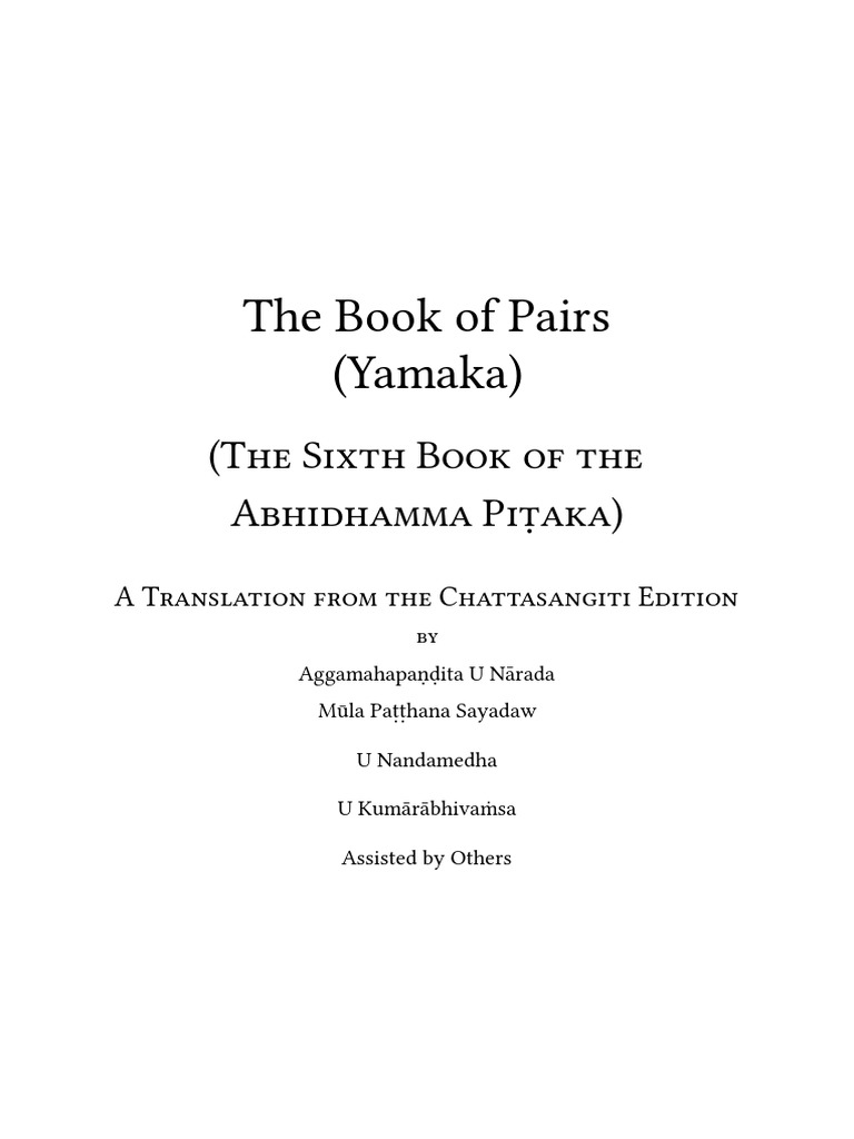 Yamaka en PDF Religious Philosophical Concepts Buddhist