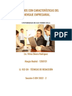 Madrid - Margie - EJERCICIOS CON CARACTERÍSTICAS DEL MENSAJE EMPRESARIAL