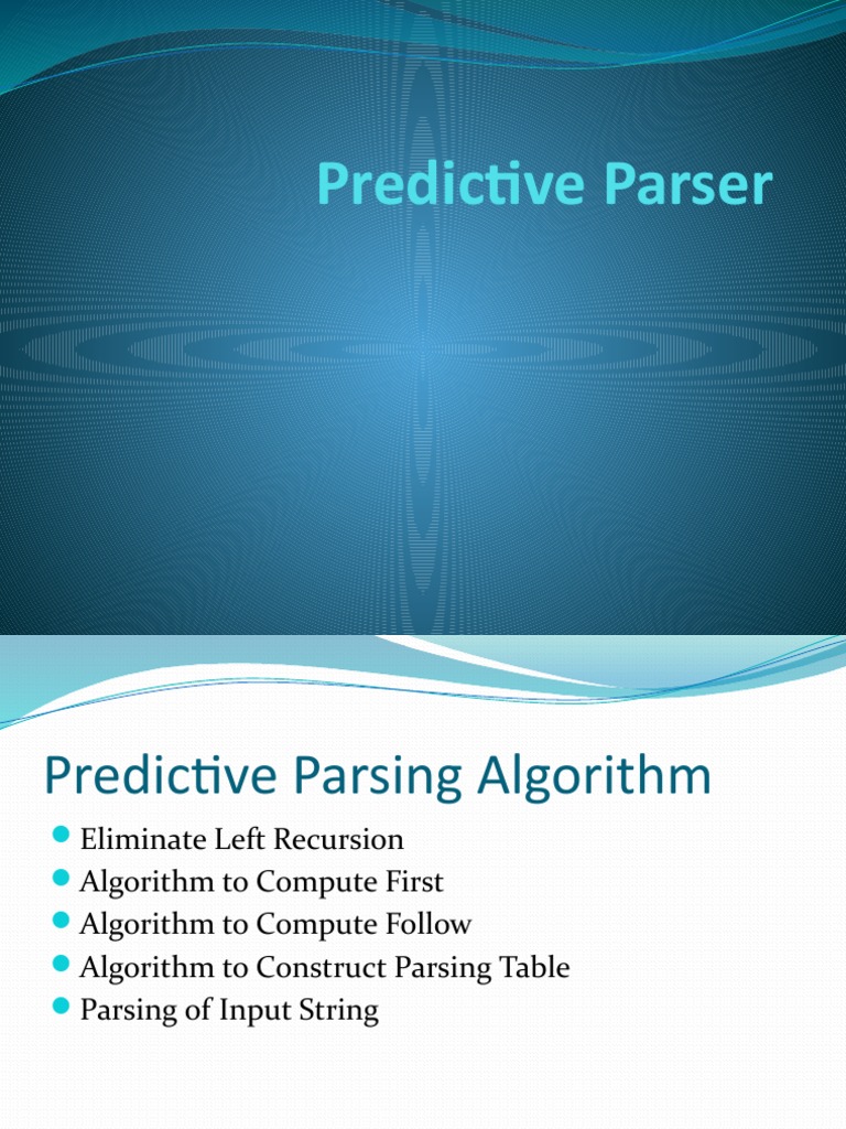 Predictive Parser | PDF | Teaching Methods & Materials