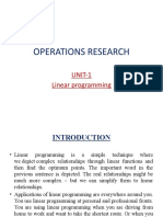 Operations Research: UNIT-1 Linear Programming