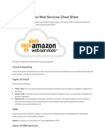 Amazon Web Services Cheat Sheet: Cloud Computing