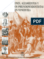 Rebeliones Alzamientos y Movimientos Preindependentistas en Venezuela
