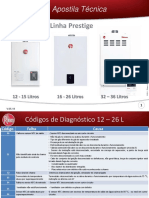 Apostila técnica de diagnóstico e parâmetros de aquecedores Linha Prestige 12-26L
