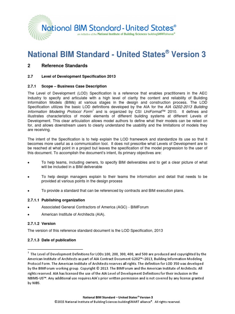 National BIM Standard - United States: 2 Reference Standards | PDF ...