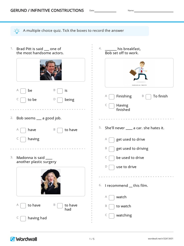 Gerund infinitive constructions quiz pdf