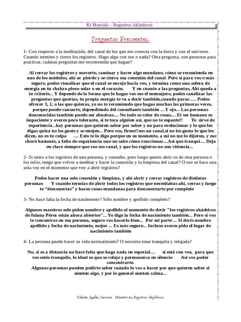 Preguntas Frecuentes Registros Akáshicos PDF