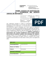 Al Juez Del Primer Juzgado de Investigacion Preparatoria - Flagrancia, Del Distrito Judicial de Ventanilla